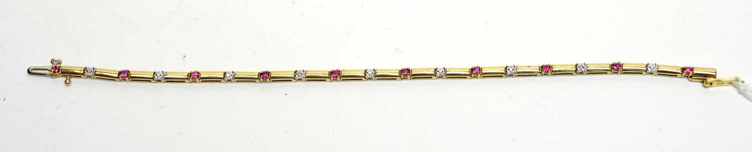 Lot 248 - A ruby and diamond bracelet