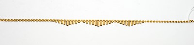 Lot 251 - A 9ct yellow gold baton link fringe necklace