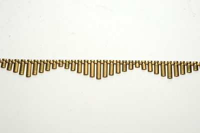 Lot 251 - A 9ct yellow gold baton link fringe necklace