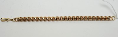 Lot 252 - A 9ct yellow gold circular and oval link chain bracelet