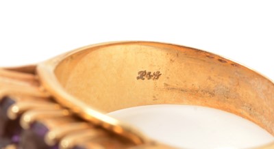 Lot 43 - A mid-20th Century amethyst dress ring