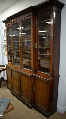 Lot 87 - 20th Century mahogany breakfront bookcase