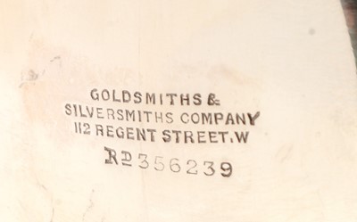 Lot 161 - A George V silver three piece tea service