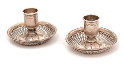 Lot 156 - A pair of Victorian travelling candlesticks