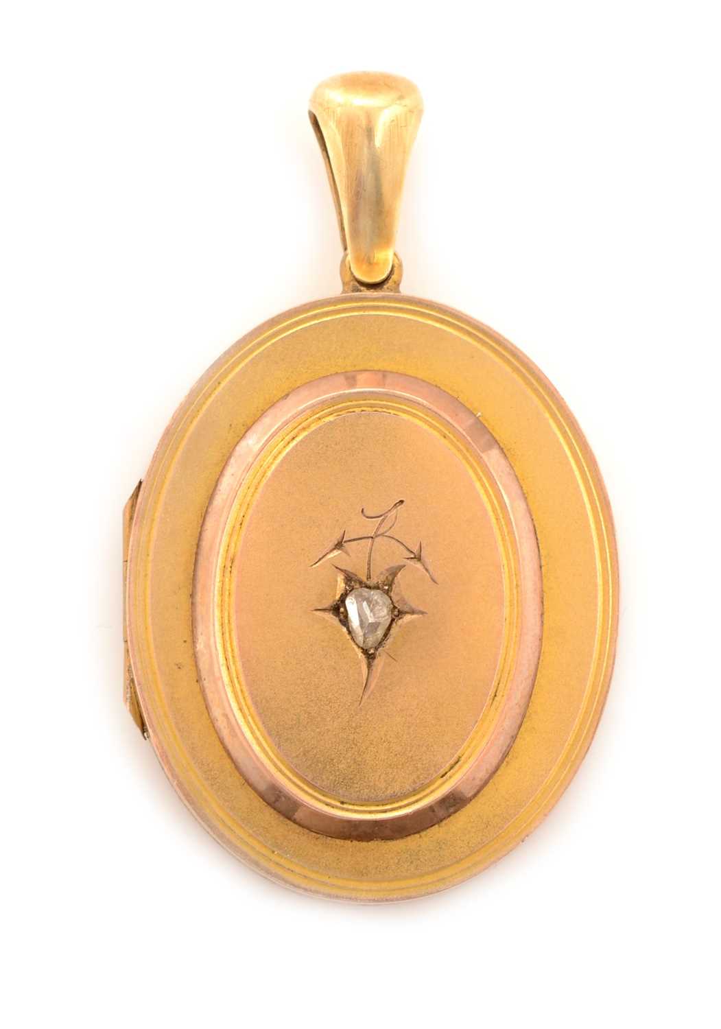 Lot 141 - A Victorian diamond set locket pendant