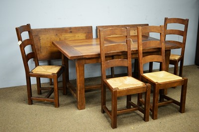 Lot 38 - 20th Century oak Wesley Barrell refectory table and four chairs