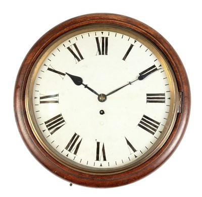 Lot 500 - A mahogany wall timepiece, possibly from Tiptree station.