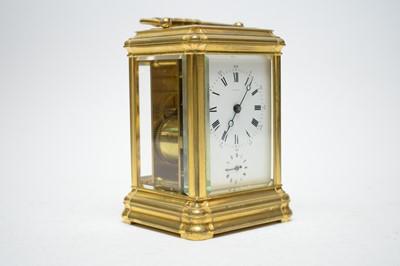 Lot 498 - Breguet: a late 19th Century French gilt brass carriage alarm clock