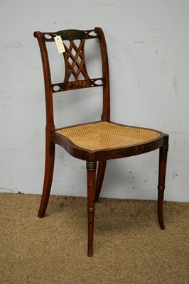 Lot 11 - Pair of Regency style canework chairs and a painted chair