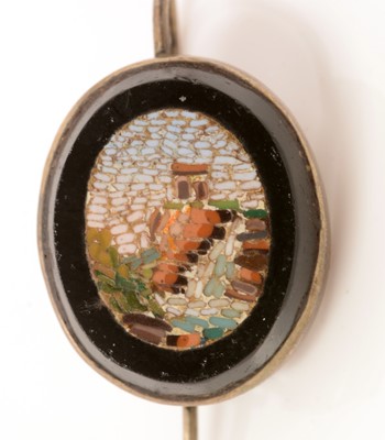 Lot 142 - A pair of early 20th Century micromosaic earrings