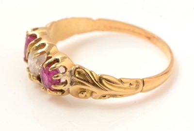 Lot 105 - A Victorian style diamond and ruby ring