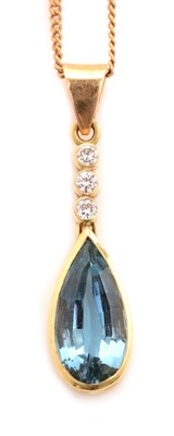 Lot 127 - A topaz and diamond pendant