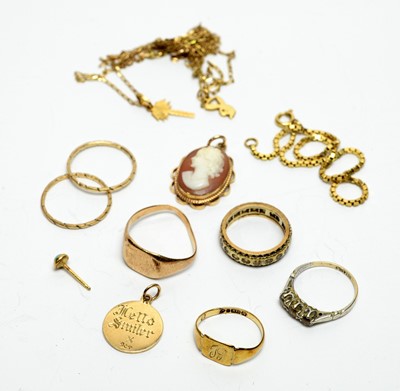Lot 143 - Gold and yellow-metal jewellery.