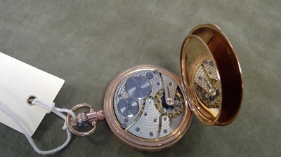 Lot 156 - A 9ct gold cased hunter pocket watch.