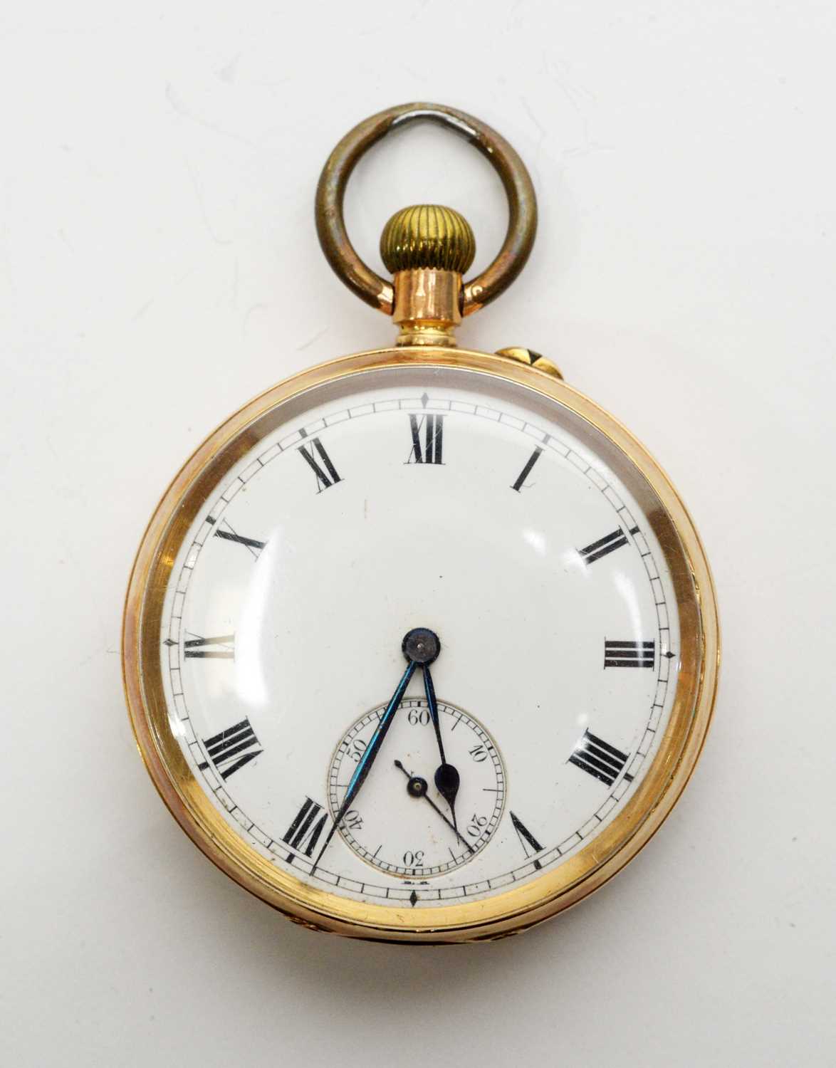 Lot 158 - A yellow-metal cased pocket watch.