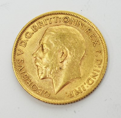 Lot 180 - A George V gold sovereign.