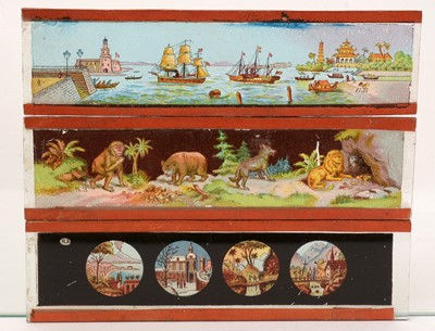 Lot 382 - 19th Century cased magic lantern and slides