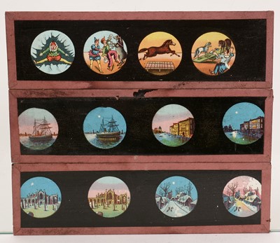 Lot 382 - 19th Century cased magic lantern and slides