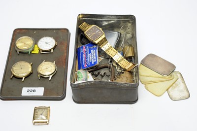 Lot 228 - Watches and collectors' items including a 1930s 9ct gold cased wristwatch.