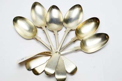 Lot 232 - A set of six Victorian silver dessert spoons.