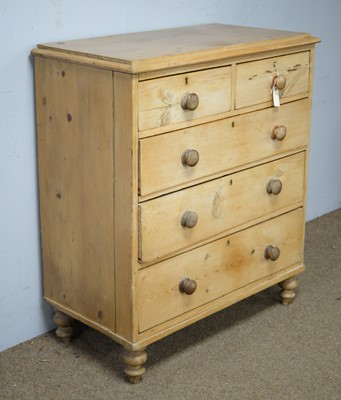Lot 49 - Early 20th Century stripped pine chest of drawers