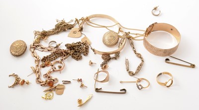 Lot 151 - A quantity of gold, yellow-metal, and gilt metal jewellery.