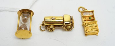 Lot 166 - 9ct gold and yellow-metal novelty charms.
