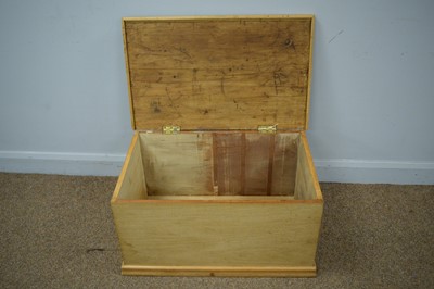 Lot 47 - A late 19th Century stripped pine blanket box