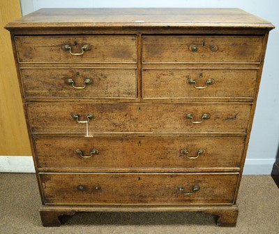 Lot 5 - A Georgian oak chest of drawers