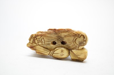 Lot 327 - Three 19th century carved ivory netsuke