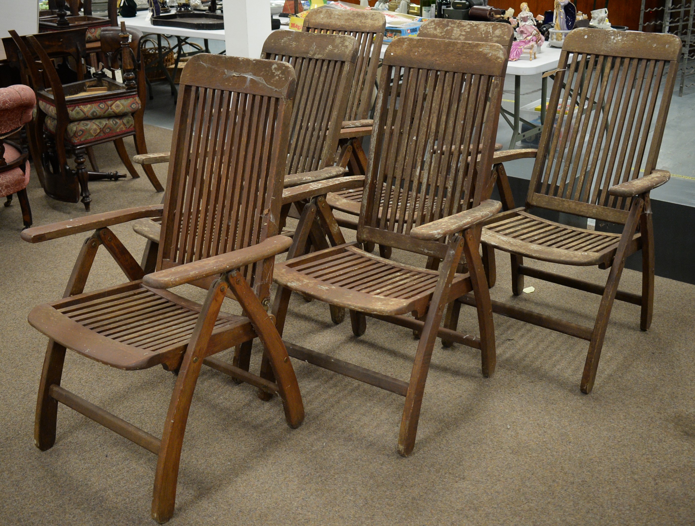 Lot 86 Six teak folding chairs by Nova Garden
