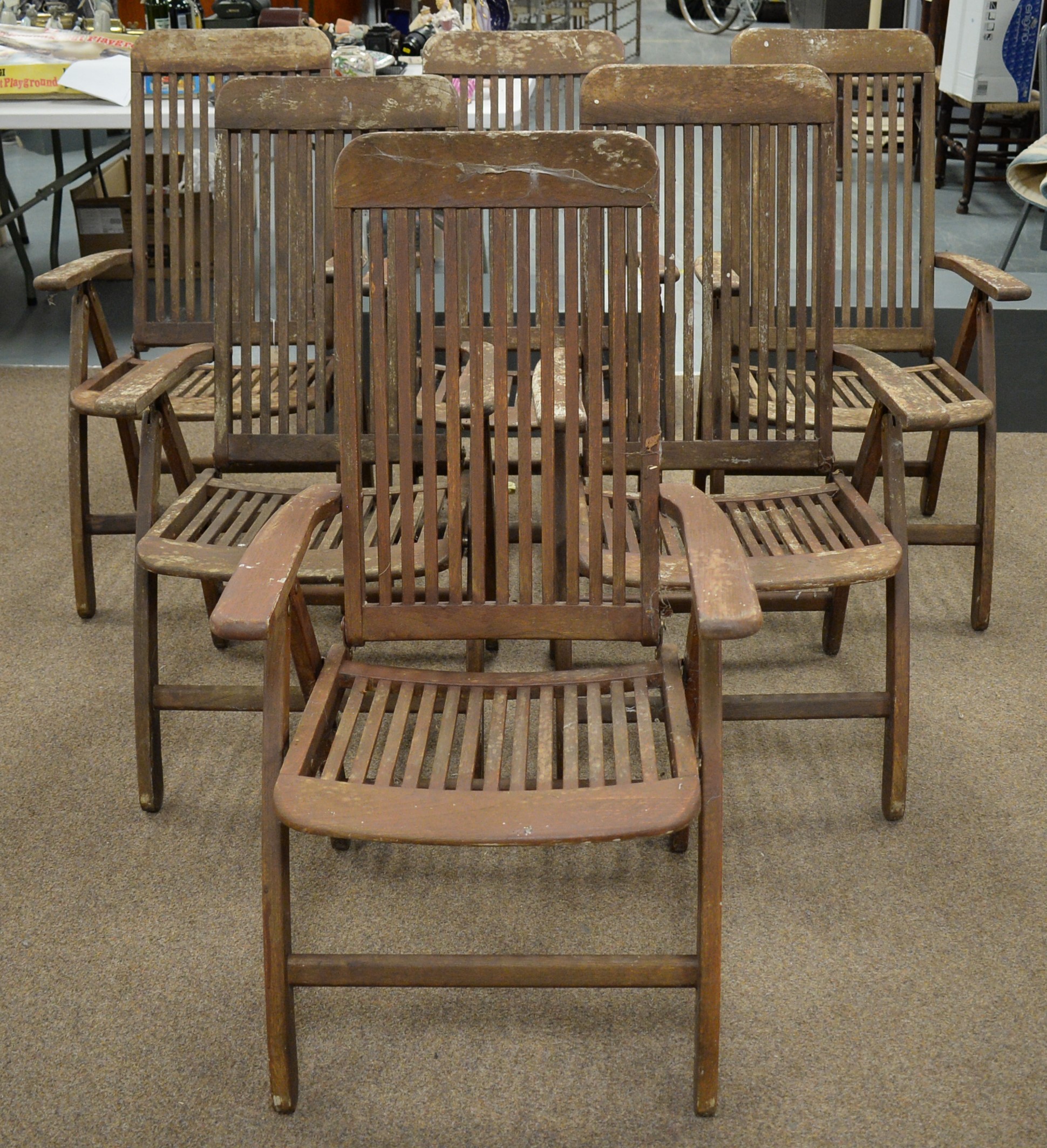 Lot 86 Six teak folding chairs by Nova Garden