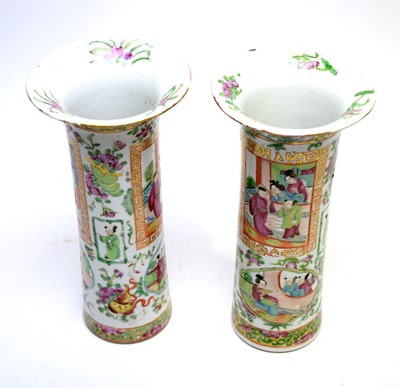Lot 311 - pair of canton vases