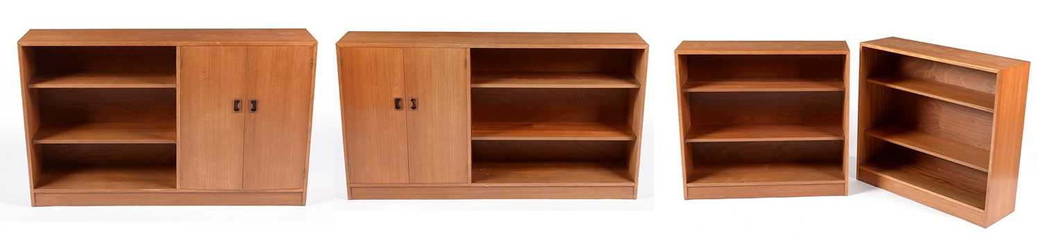 Lot 621 - Glenaire: pair of mid 20th C teak side units; and two matching bookcases.