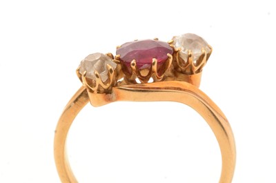 Lot 96 - An Edwardian ruby and diamond ring
