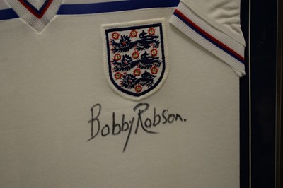 Lot 466 - An England international football jersey signed by Sir Bobby Robson