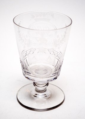 Lot 353 - Engraved glass goblet.