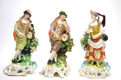 Lot 331 - Pair Derby figures and another