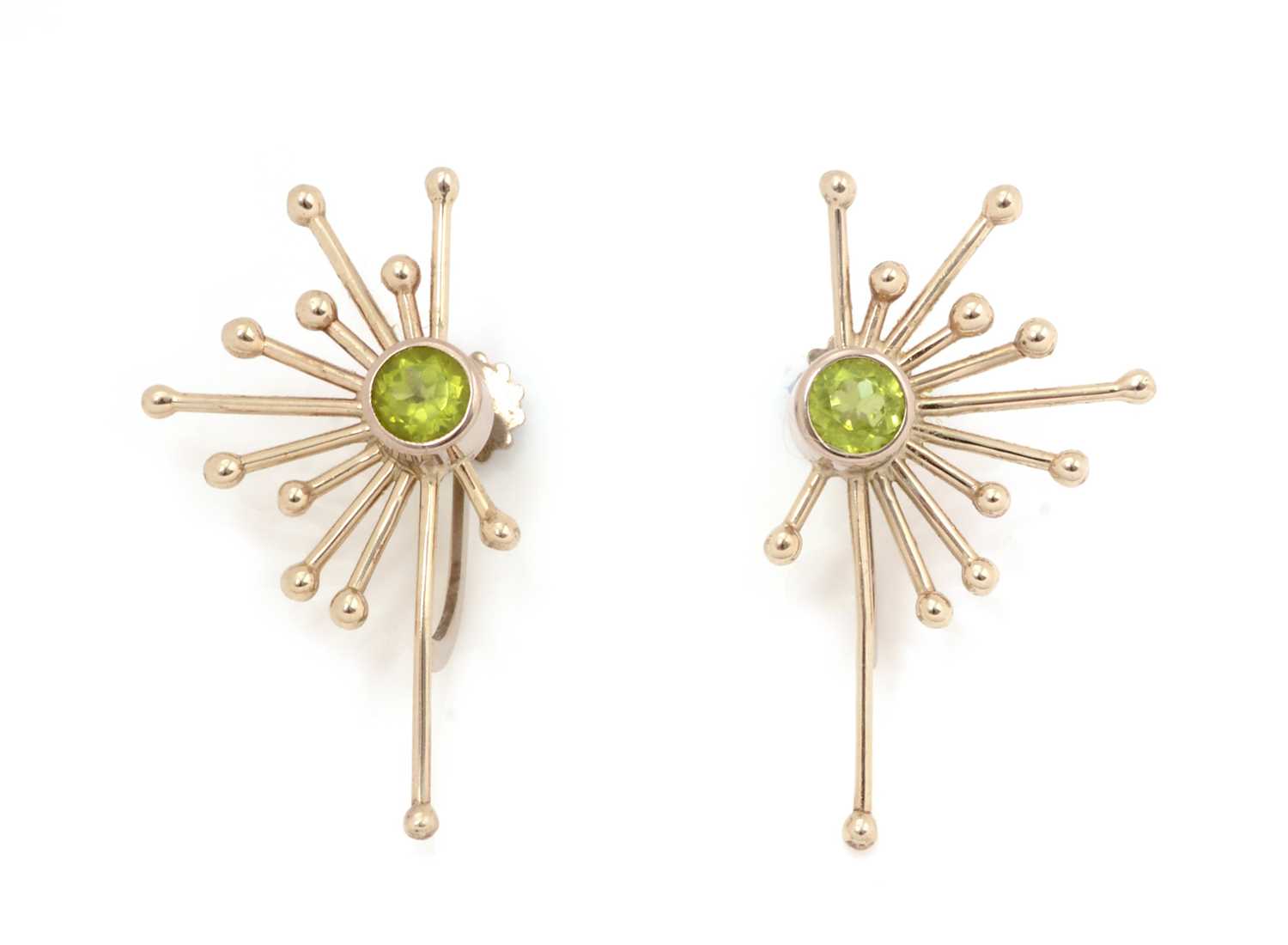 Lot 70 - A pair of limited edition peridot earrings by Catherine Best