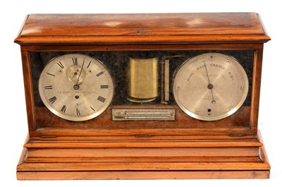 Lot 565 - A Victorian walnut cased weather station, by T.V. Winter