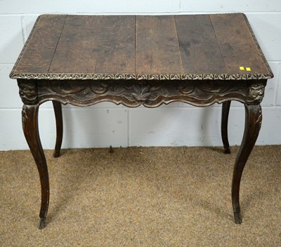 Lot 4 - A late 19th Century oak side table