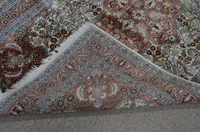 Lot 467 - A fine silk Kashan rug