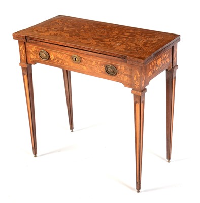 Lot 531 - A 19th Century Dutch inlaid walnut card table