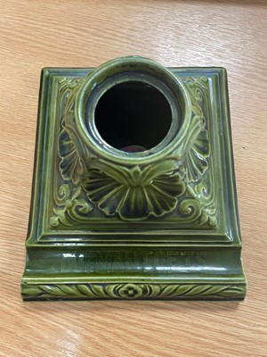 Lot 372 - A Burmantofts inkwell and cover