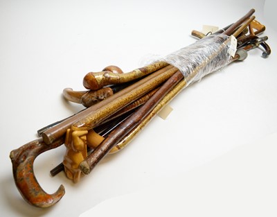 Lot 378 - A selection of walking sticks and canes