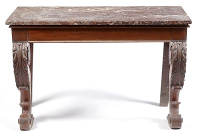 Lot 632 - Victorian mahogany marble top serving table.