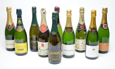 Lot 612 - Six bottles of champagne  etc.