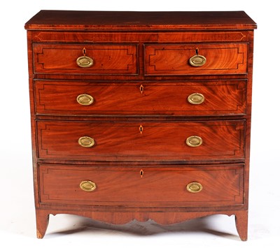 Lot 549 - A George III mahogany bowfront chest