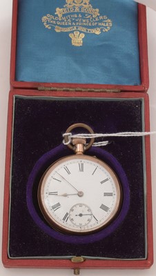Lot 116 - A yellow-metal cased open-faced pocket watch