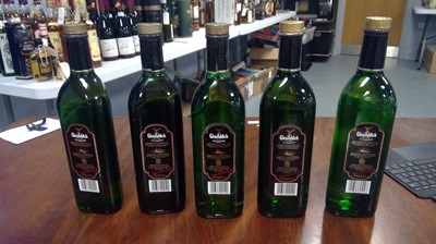 Lot 233 - Five bottles of Glenfiddich Pure Malt Scotch Whisky